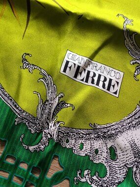 Gianfranco Ferre Vintage Silk Scarf, Size 35"x35"